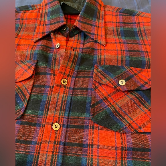 WOOLÓFTHEWEST Red Plaid Shirt by Brewster Size L - Picture 9 of 11